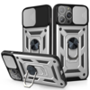 iPhone 15 Plus hoesje -  Backcover -  Rugged Armor -  Camerabescherming -  Extra valbescherming -  TPU -  Zilver