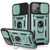 iPhone 15 Pro hoesje -  Backcover -  Rugged Armor -  Camerabescherming -  Extra valbescherming -  TPU -  Groen