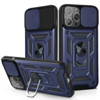 iPhone 15 Pro Max hoesje -  Backcover -  Rugged Armor -  Camerabescherming -  Extra valbescherming -  TPU -  Blauw