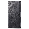 iPhone 15 Pro hoesje -  Bookcase -  Pasjeshouder -  Portemonnee -  Vlinderpatroon -  Kunstleer -  Zwart