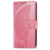 iPhone 15 Plus hoesje -  Bookcase -  Pasjeshouder -  Portemonnee -  Vlinderpatroon -  Kunstleer -  Roze