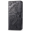 iPhone 15 Plus hoesje -  Bookcase -  Pasjeshouder -  Portemonnee -  Vlinderpatroon -  Kunstleer -  Zwart