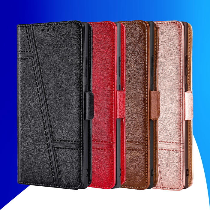 JVS Products iPhone 15 Pro hoesje -  Bookcase -  Pasjeshouder -  Portemonnee -  Patroon -  Kunstleer -  Rood