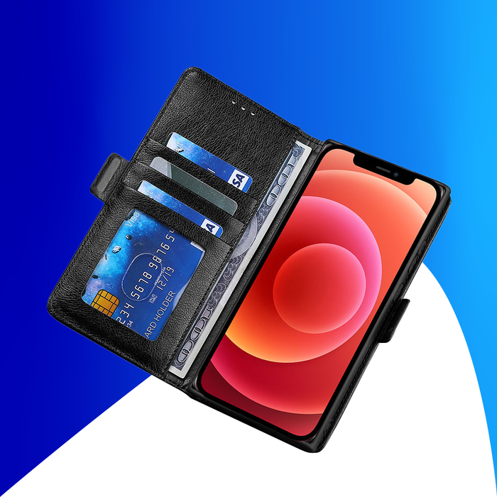 JVS Products iPhone 15 Plus hoesje -  Bookcase -  Pasjeshouder -  Portemonnee -  Patroon -  Kunstleer -  Zwart