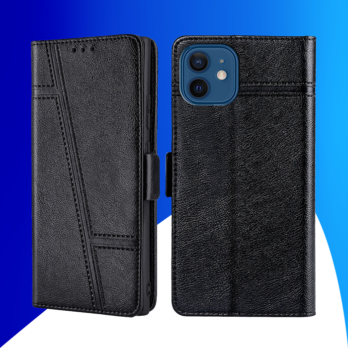 JVS Products iPhone 15 Pro hoesje -  Bookcase -  Pasjeshouder -  Portemonnee -  Patroon -  Kunstleer -  Zwart