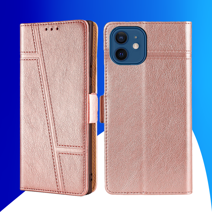 JVS Products iPhone 15 Plus hoesje -  Bookcase -  Pasjeshouder -  Portemonnee -  Patroon -  Kunstleer -  Rose Goud