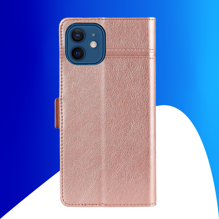 JVS Products iPhone 15 Plus hoesje -  Bookcase -  Pasjeshouder -  Portemonnee -  Patroon -  Kunstleer -  Rose Goud