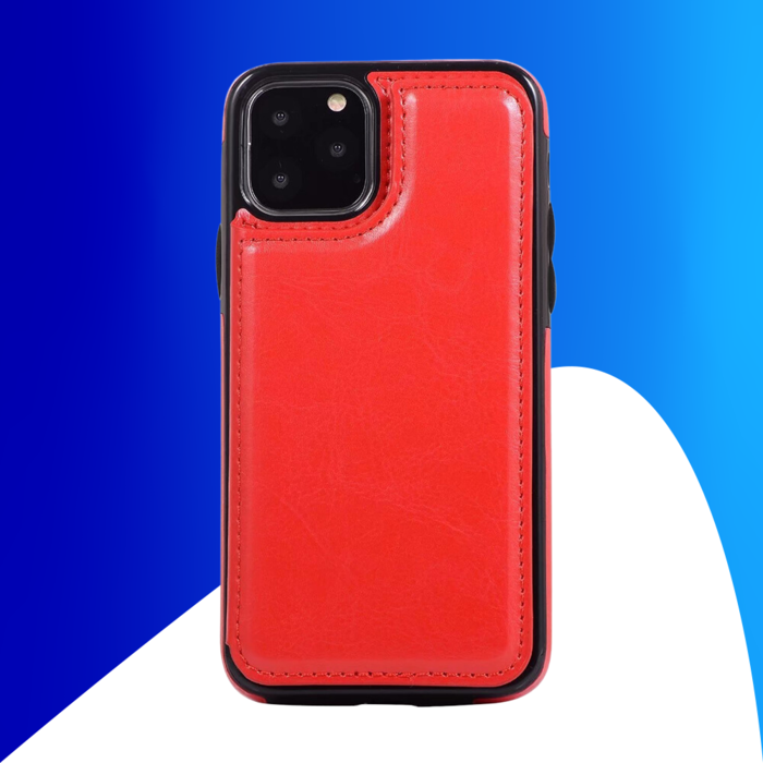 JVS Products iPhone 15 Pro hoesje -  Backcover -  Pasjeshouder -  Portemonnee -  Kunstleer -  Rood