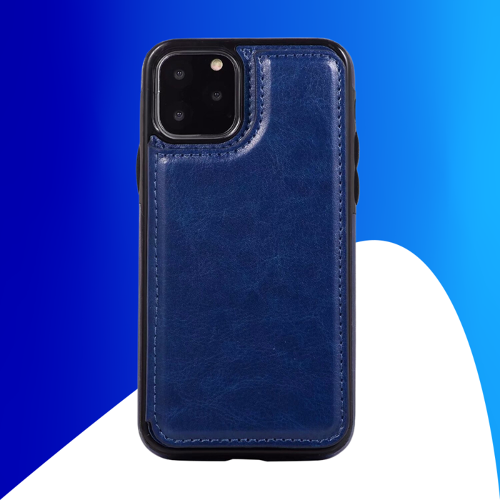 JVS Products iPhone 15 Pro Max hoesje -  Backcover -  Pasjeshouder -  Portemonnee -  Kunstleer -  Blauw