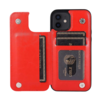 iPhone 15 Plus hoesje -  Backcover -  Pasjeshouder -  Portemonnee -  Kunstleer -  Rood