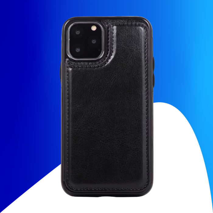 JVS Products iPhone 15 hoesje -  Backcover -  Pasjeshouder -  Portemonnee -  Kunstleer -  Zwart