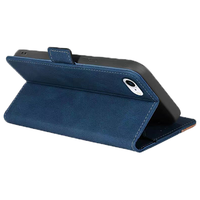 JVS Products iPhone XS Max hoesje - Bookcase - Pasjeshouder - Portemonnee - Patroon - Kunstleer - Donkerblauw/Bruin