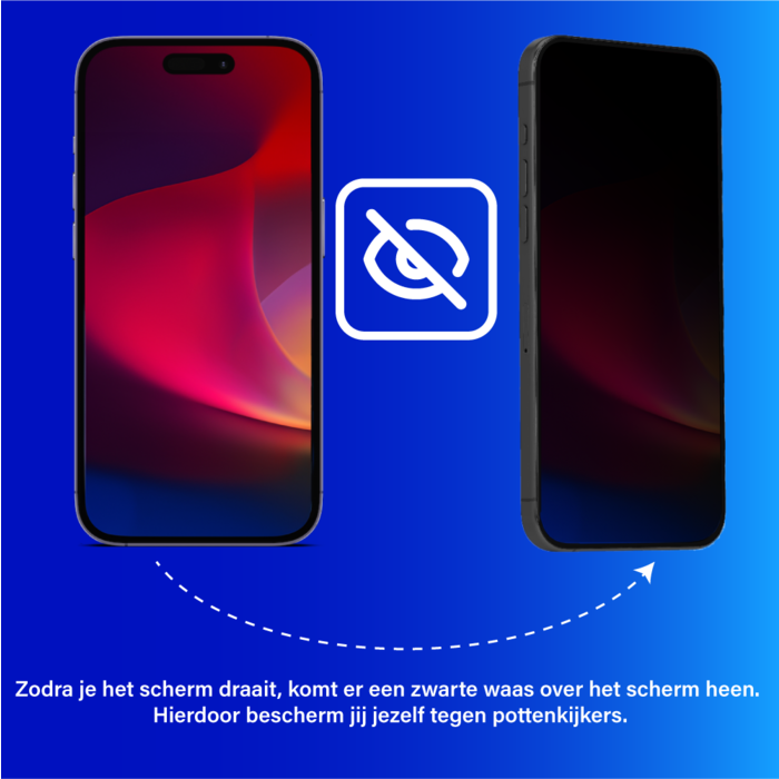 JVS Products Screenprotector geschikt voor iPhone 15 Plus -  Privacy -  Tempered Glass -  Beschermglas -  Glas -  Privacy screenprotector