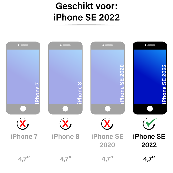 JVS Products iPhone SE 2022 hoesje - Backcover - Hardcase - Spiegel - TPU - Rose Goud