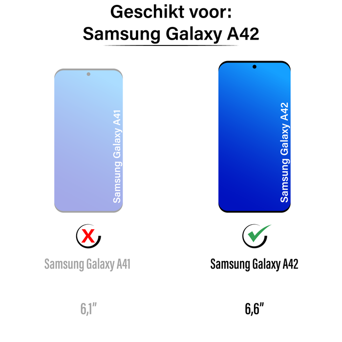 JVS Products Samsung Galaxy A42 hoesje - Bookcase - Koord - Pasjeshouder - Portemonnee - Kunstleer - Rood