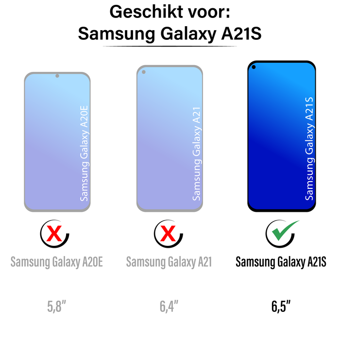JVS Products Samsung Galaxy A21S hoesje - Backcover - Koord - Softcase - Flexibel - TPU - Zwart