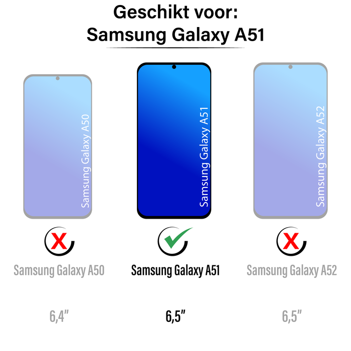 JVS Products Samsung Galaxy A51 hoesje - Bookcase - Pasjeshouder - Portemonnee - Rits - Kunstleer - Rood