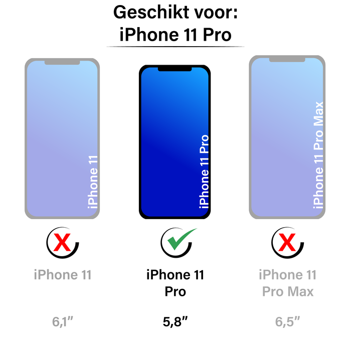 JVS Products iPhone 11 Pro hoesje - Bookcase - Koord - Pasjeshouder - Portemonnee - Kunstleer - Groen