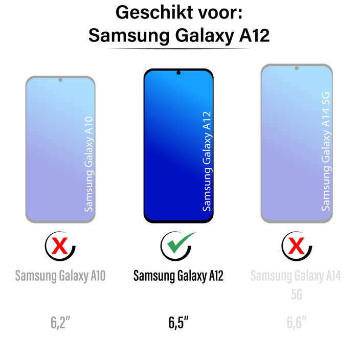 JVS Products Samsung Galaxy A12 hoesje - Backcover - Pasjeshouder - Portemonnee - TPU - Rood