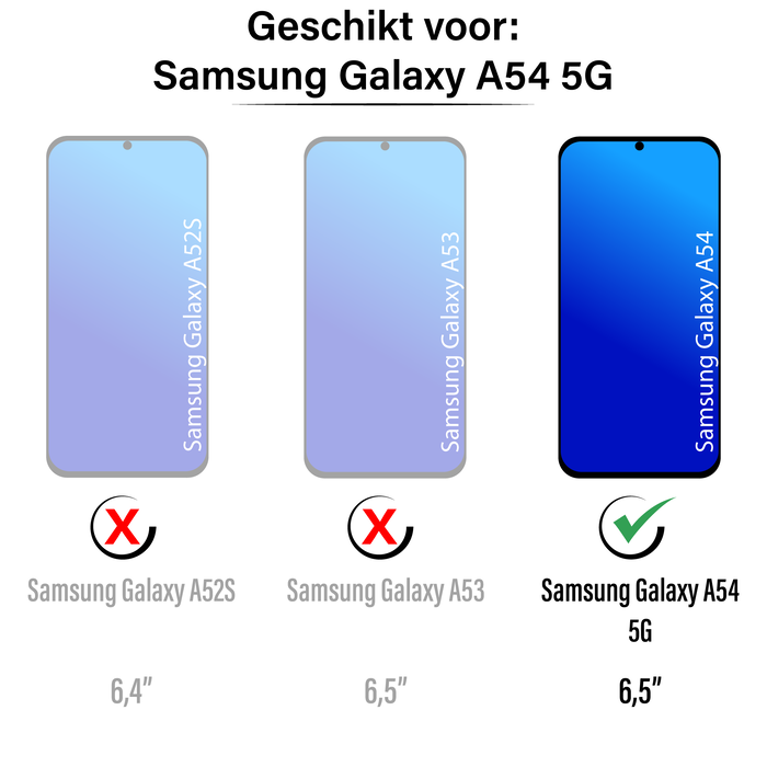 JVS Products Samsung Galaxy A54 5G hoesje - Bookcase - Koord - Pasjeshouder - Portemonnee - Kunstleer - Blauw
