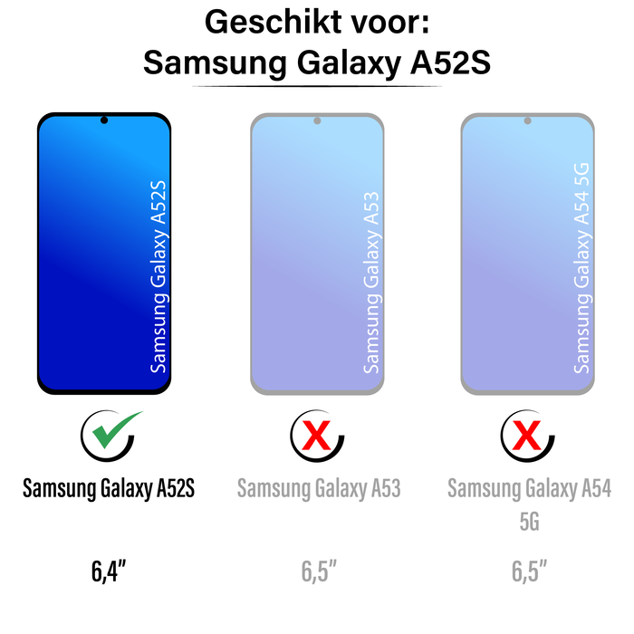 JVS Products Samsung Galaxy A52S hoesje - Bookcase - Pasjeshouder - Portemonnee - Bloemenprint - Kunstleer - Rood