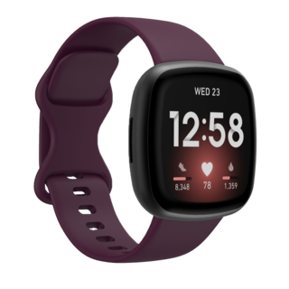 JVS Products Bandje geschikt voor Fitbit Versa/Sense - Geschikt voor Fitbit Sense 1/2/ Fitbit Versa 3/4 - Maat S - Horlogebandje - Siliconen - Bordeaux Rood