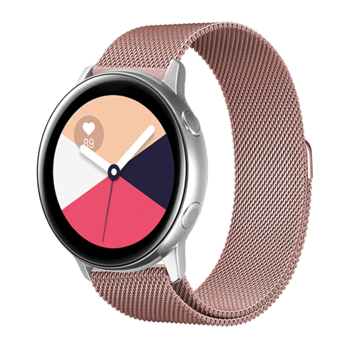 JVS Products Bandje geschikt voor Samsung Galaxy Watch 45/46MM - Geschikt voor Samsung Galaxy Watch 1/3/Gear S3 Classic/Gear S3 Frontier - Maat One Size - Horlogebandje - Milanees - Roze