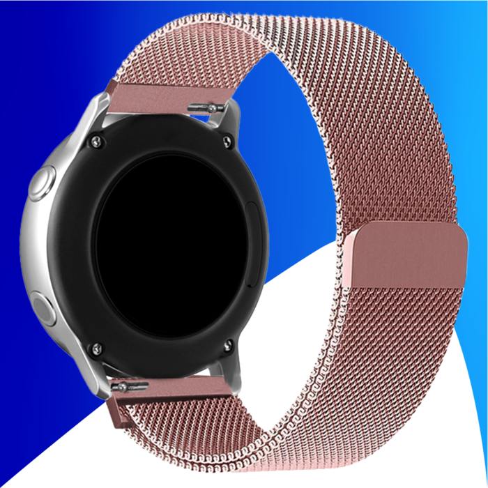 JVS Products Bandje geschikt voor Samsung Galaxy Watch 45/46MM - Geschikt voor Samsung Galaxy Watch 1/3/Gear S3 Classic/Gear S3 Frontier - Maat One Size - Horlogebandje - Milanees - Roze