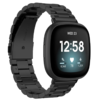 Bandje geschikt voor Fitbit Versa/Sense - Geschikt voor Fitbit Sense 1/2/ Fitbit Versa 3/4 - Maat One Size - Horlogebandje - Metaal - Zwart