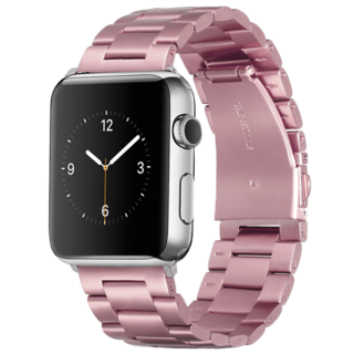 JVS Products Bandje geschikt voor Apple Watch 42/44MM - Geschikt voor Series 1/2/3/4/5/6/7/8/9/SE/Ultra 1&2 - Maat One Size - Horlogebandje - Metaal - Roze