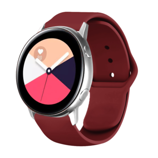 JVS Products Bandje geschikt voor Samsung Galaxy Watch 40/41/42/44/45/46MM - Geschikt voor Samsung Galaxy Watch 1/2/3/4/5/6/7/Classic Watch 4/Watch 5 Pro/Watch 6 Classic/Watch Active/Watch Active 2 - Maat One Size - Horlogebandje - Siliconen - Bordeaux Rood
