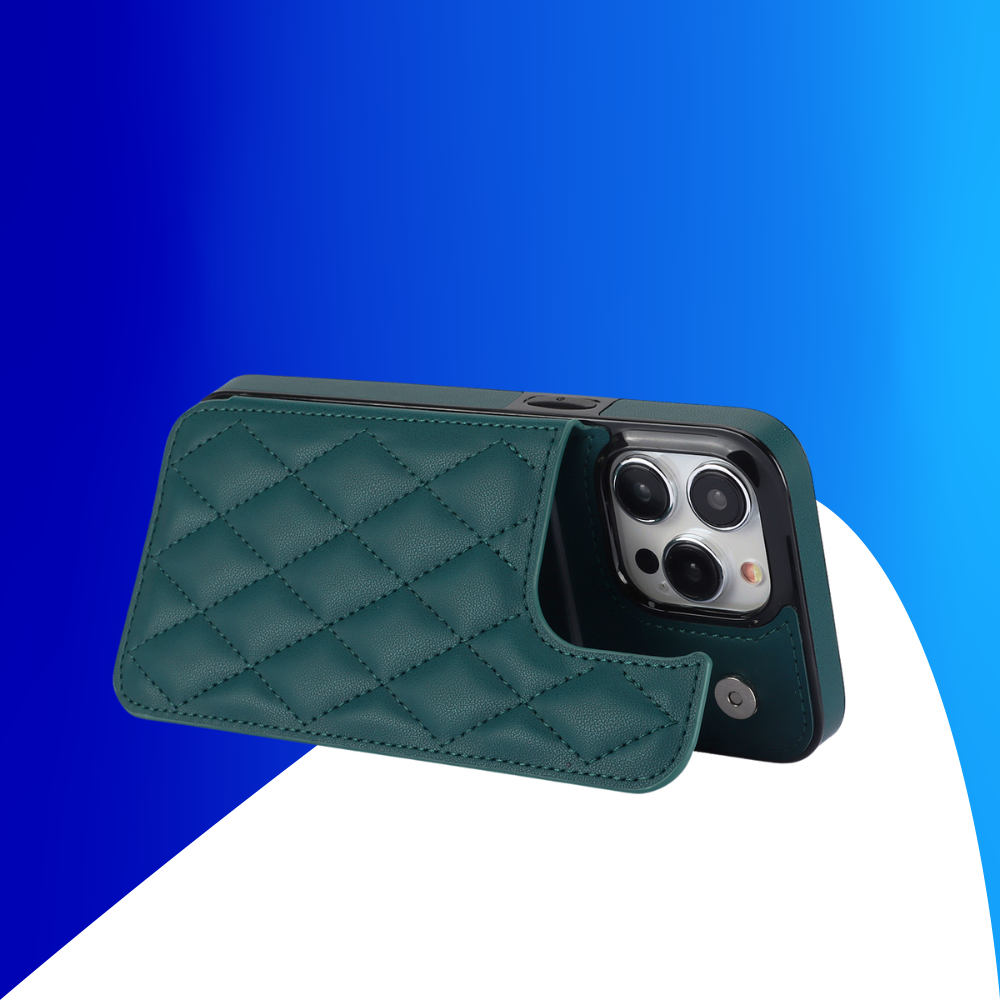 JVS Products iPhone 14 hoesje - Backcover - Pasjeshouder - Kunstleer - Groen