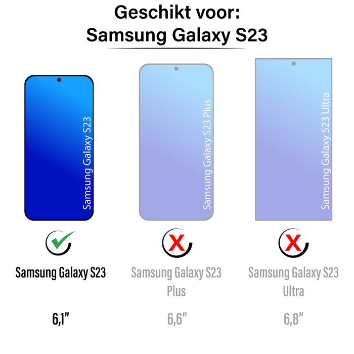 JVS Products Samsung Galaxy S23 hoesje - Backcover - Pasjeshouder - Kunstleer - Zwart