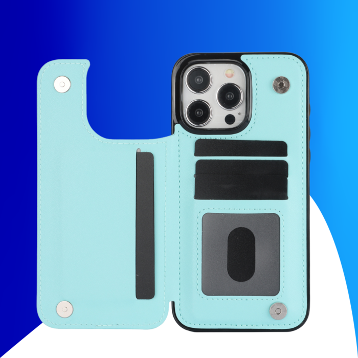 JVS Products Samsung Galaxy S23 Plus hoesje - Backcover - Pasjeshouder - Kunstleer - Turquoise