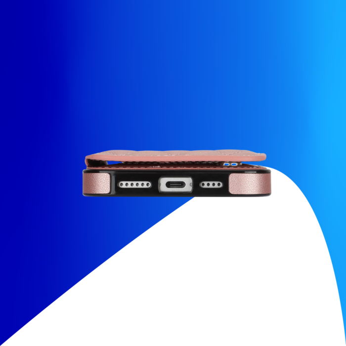 JVS Products iPhone 12 hoesje - Backcover - Pasjeshouder - Kunstleer - Rose Goud