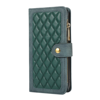 JVS Products iPhone 13 hoesje - Bookcase - Pasjeshouder - Portemonnee - Koord - Kunstleer - Groen