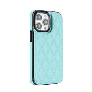 JVS Products iPhone 13 hoesje - Backcover - Pasjeshouder - Kunstleer - Turquoise