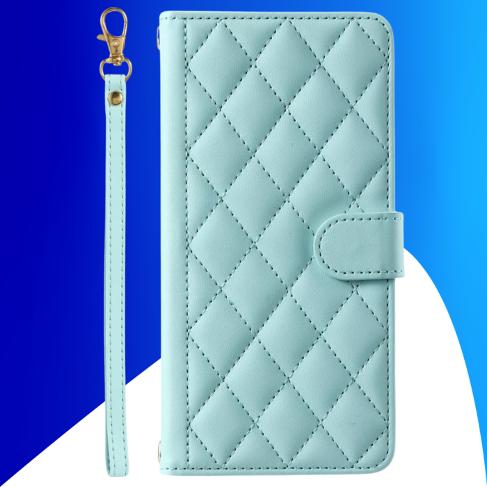 JVS Products iPhone 12 Pro Max hoesje - Bookcase - Pasjeshouder - Koord - Kunstleer - Turquoise