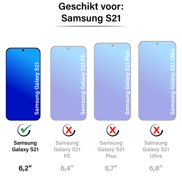 JVS Products Samsung Galaxy S21 hoesje - Bookcase - Pasjeshouder - Koord - Kunstleer - Paars