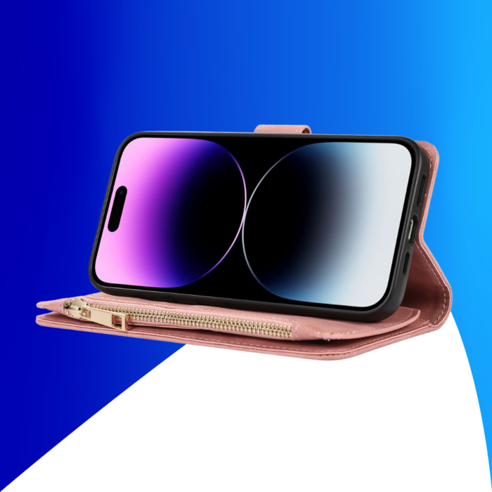 JVS Products iPhone 11 Pro hoesje - Bookcase - Pasjeshouder - Portemonnee - Koord - Kunstleer - Roze