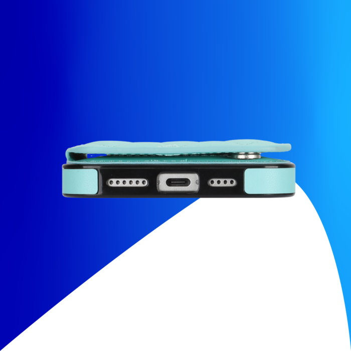 JVS Products iPhone 13 Pro hoesje - Backcover - Pasjeshouder - Kunstleer - Turquoise