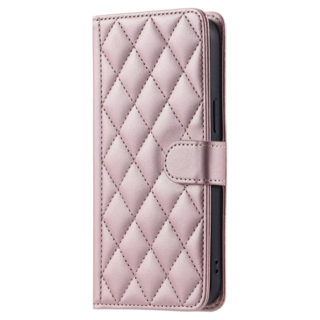 JVS Products iPhone 14 hoesje - Bookcase - Pasjeshouder - Koord - Kunstleer - Rose Goud