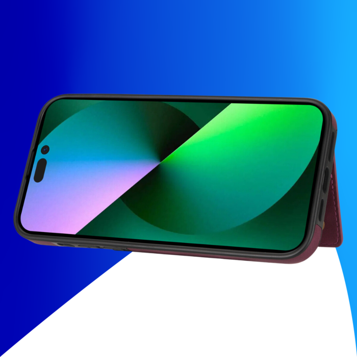 JVS Products Samsung Galaxy S24 hoesje - Backcover - Pasjeshouder - Portemonnee - Camerabescherming - Stijlvol patroon - TPU - Bordeaux Rood