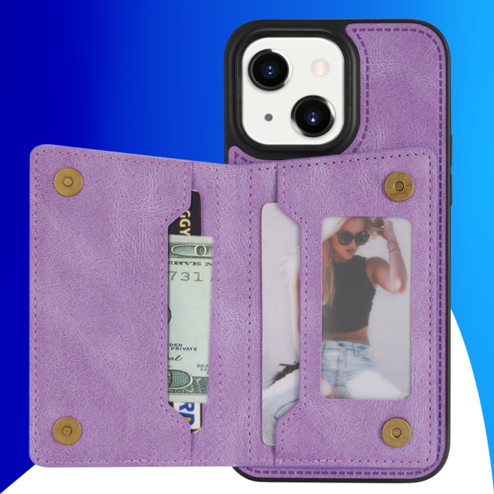JVS Products Samsung Galaxy S24 Plus hoesje - Backcover - Pasjeshouder - Portemonnee - Camerabescherming - Stijlvol patroon - TPU - Paars
