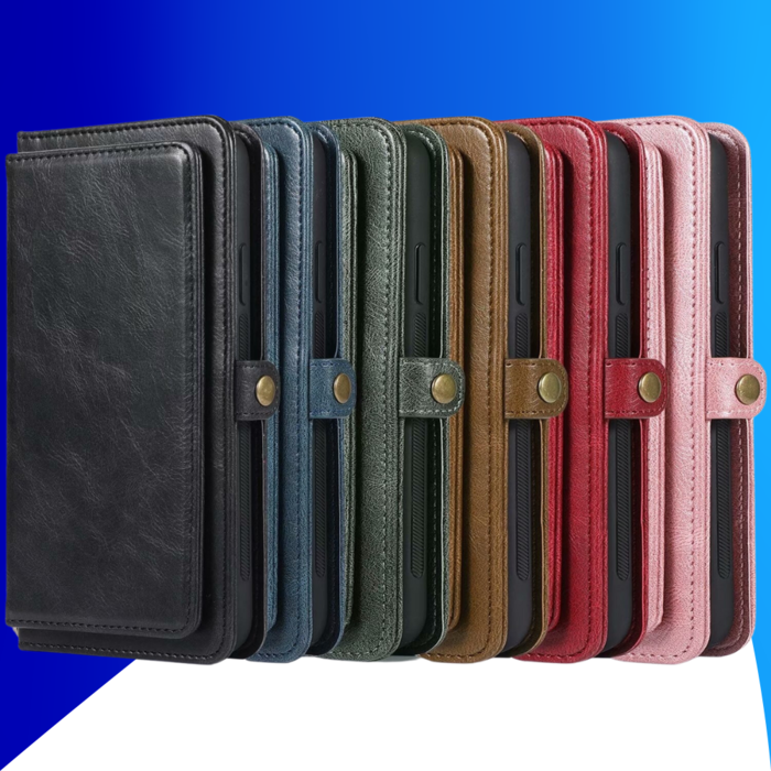 JVS Products Samsung Galaxy S24 Ultra hoesje - Bookcase - Afneembaar 2 in 1 - Backcover - Pasjeshouder - Portemonnee - Kunstleer - Groen