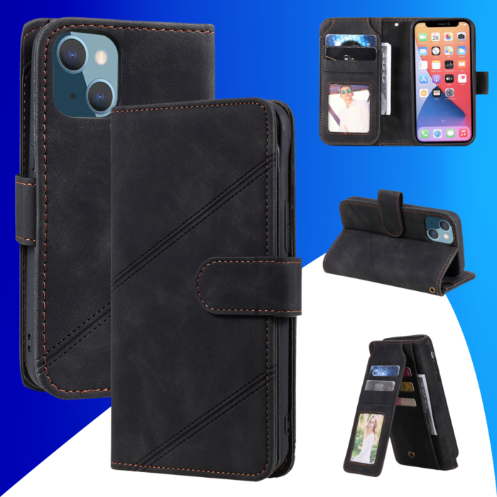 JVS Products Samsung Galaxy S24 Ultra hoesje - Bookcase - Koord - Pasjeshouder - Portemonnee - Kunstleer - Zwart