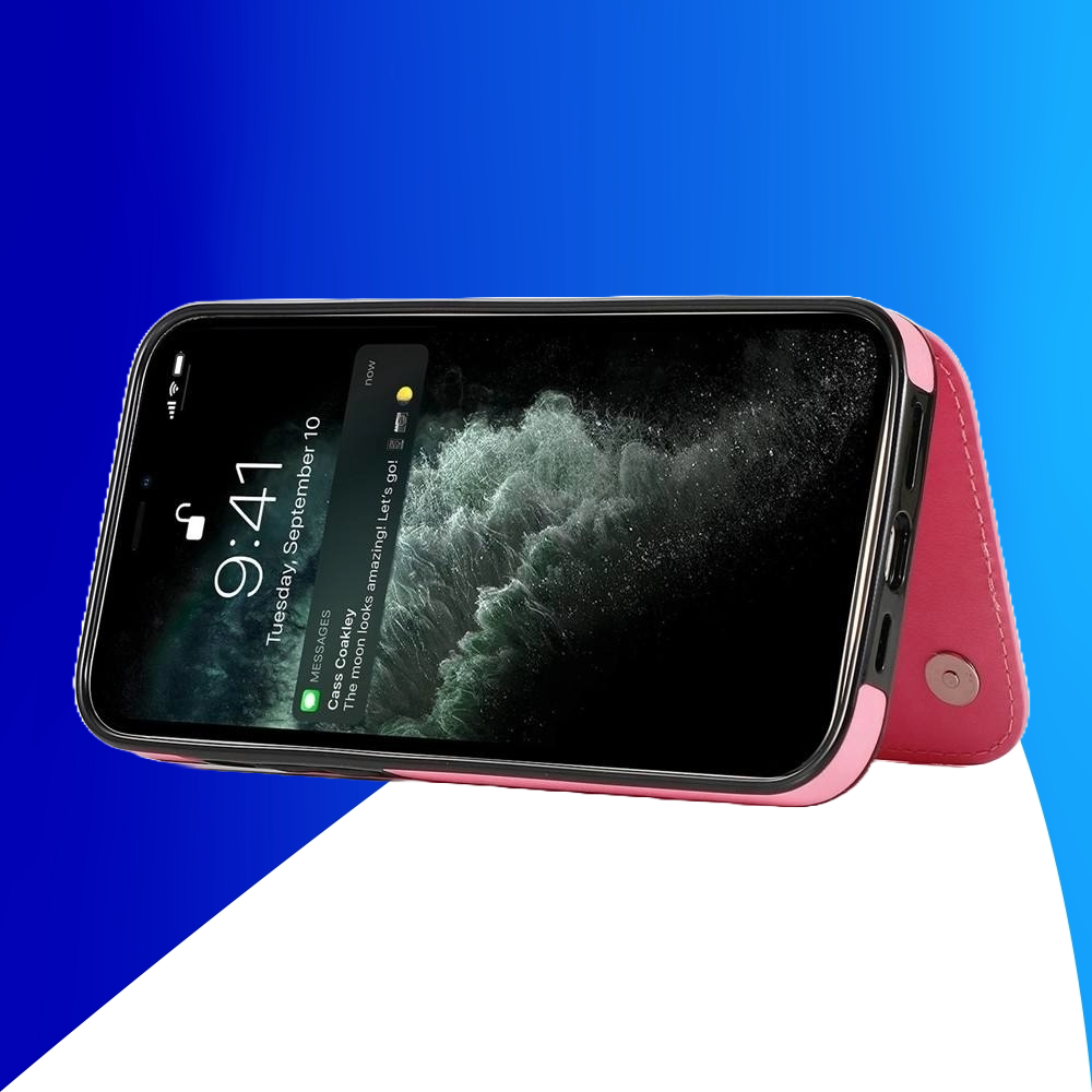 JVS Products Samsung Galaxy S24 Plus hoesje - Backcover - Pasjeshouder - Portemonnee - Bloemenprint - Kunstleer - Roze