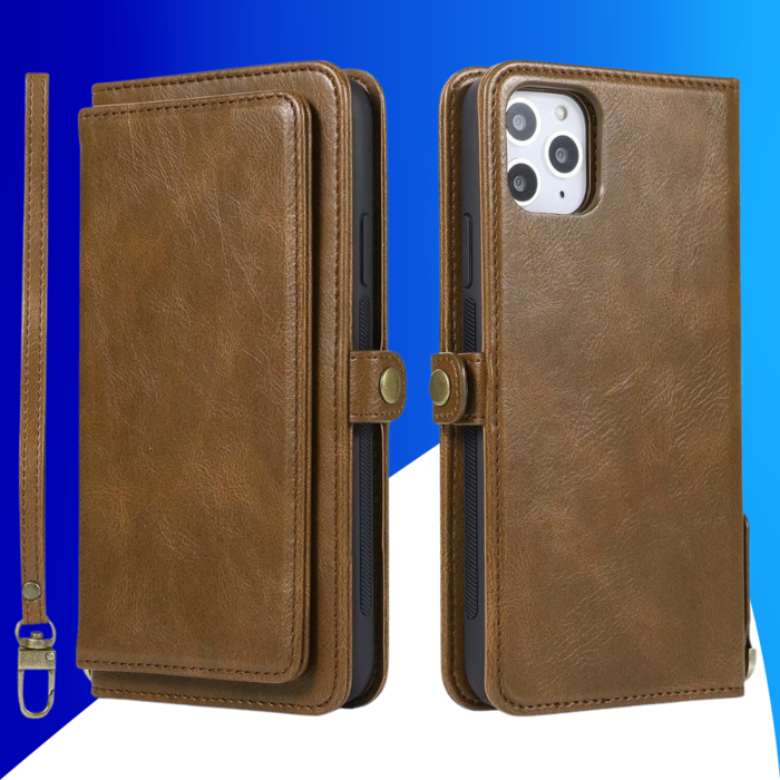 JVS Products Samsung Galaxy S24 Plus hoesje - Bookcase - Afneembaar 2 in 1 - Backcover - Pasjeshouder - Portemonnee - Kunstleer - Bruin