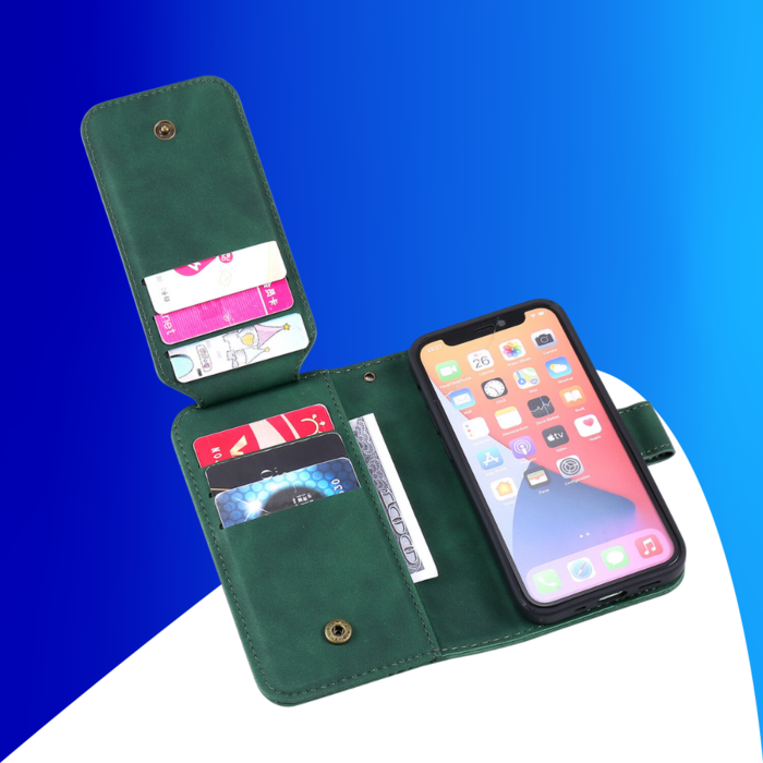 JVS Products Samsung Galaxy S24 Ultra hoesje - Bookcase - Koord - Pasjeshouder - Portemonnee - Kunstleer - Groen