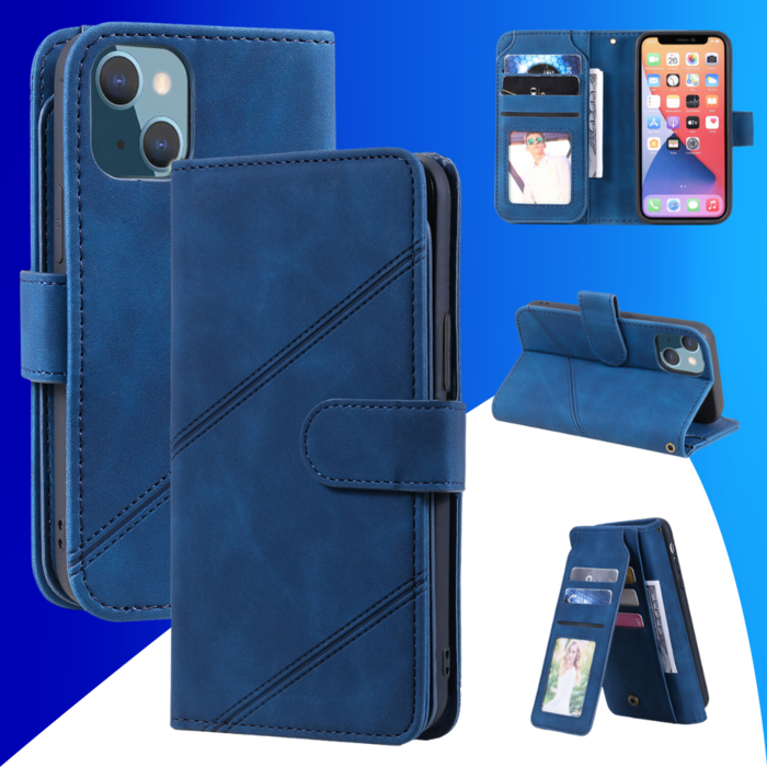 JVS Products Samsung Galaxy S24 hoesje - Bookcase - Koord - Pasjeshouder - Portemonnee - Kunstleer - Blauw